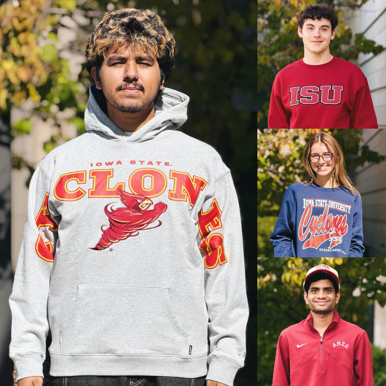 A collage showing new Iowa State apparel